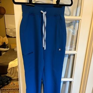 XS Tall royal blue Figs slim fit scrub pants